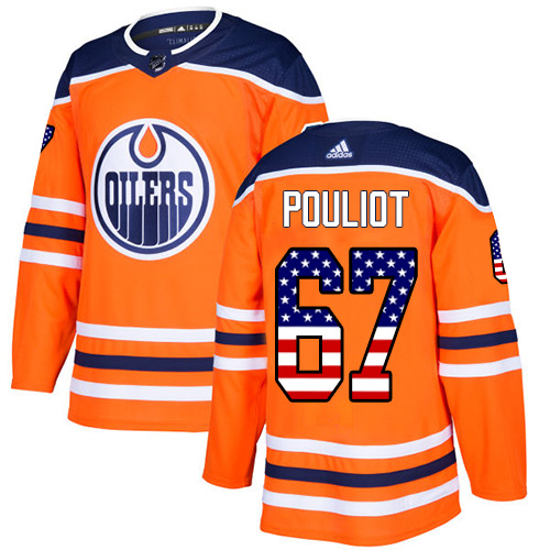 Adidas Oilers #67 Benoit Pouliot Orange Home Authentic USA Flag Stitched NHL Jersey Adidas Oilers #67 Benoit Pouliot Orange Home Authentic USA Flag Stitched NHL Jersey