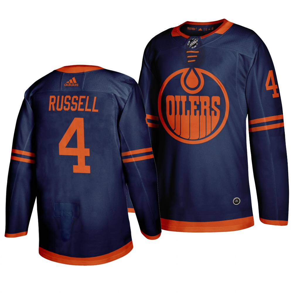 Edmonton Oilers #4 Kris Russell Blue 2019-20 Third Alternate Jersey Edmonton Oilers #4 Kris Russell Blue 2019-20 Third Alternate Jersey