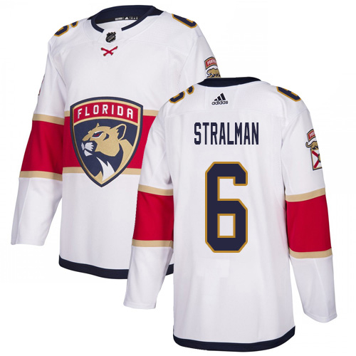 Adidas Panthers #6 Anton Stralman White Road Authentic Stitched NHL Jersey