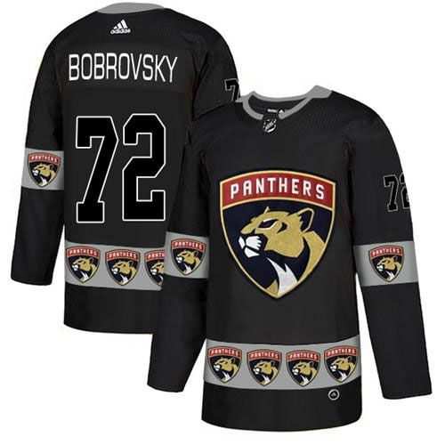 Adidas Panthers #72 Sergei Bobrovsky Black Authentic Team Logo Fashion Stitched NHL Jersey