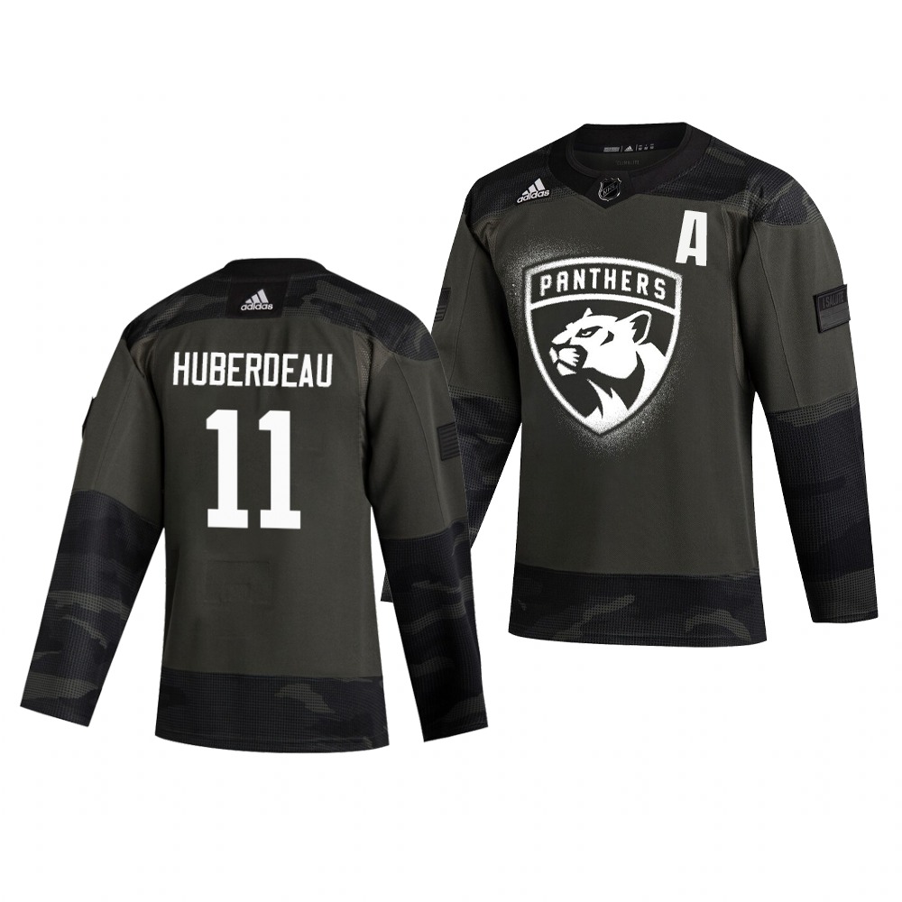 Florida Panthers #11 Jonathan Huberdeau Adidas 2019 Veterans Day Men's Authentic Practice NHL Jersey Camo