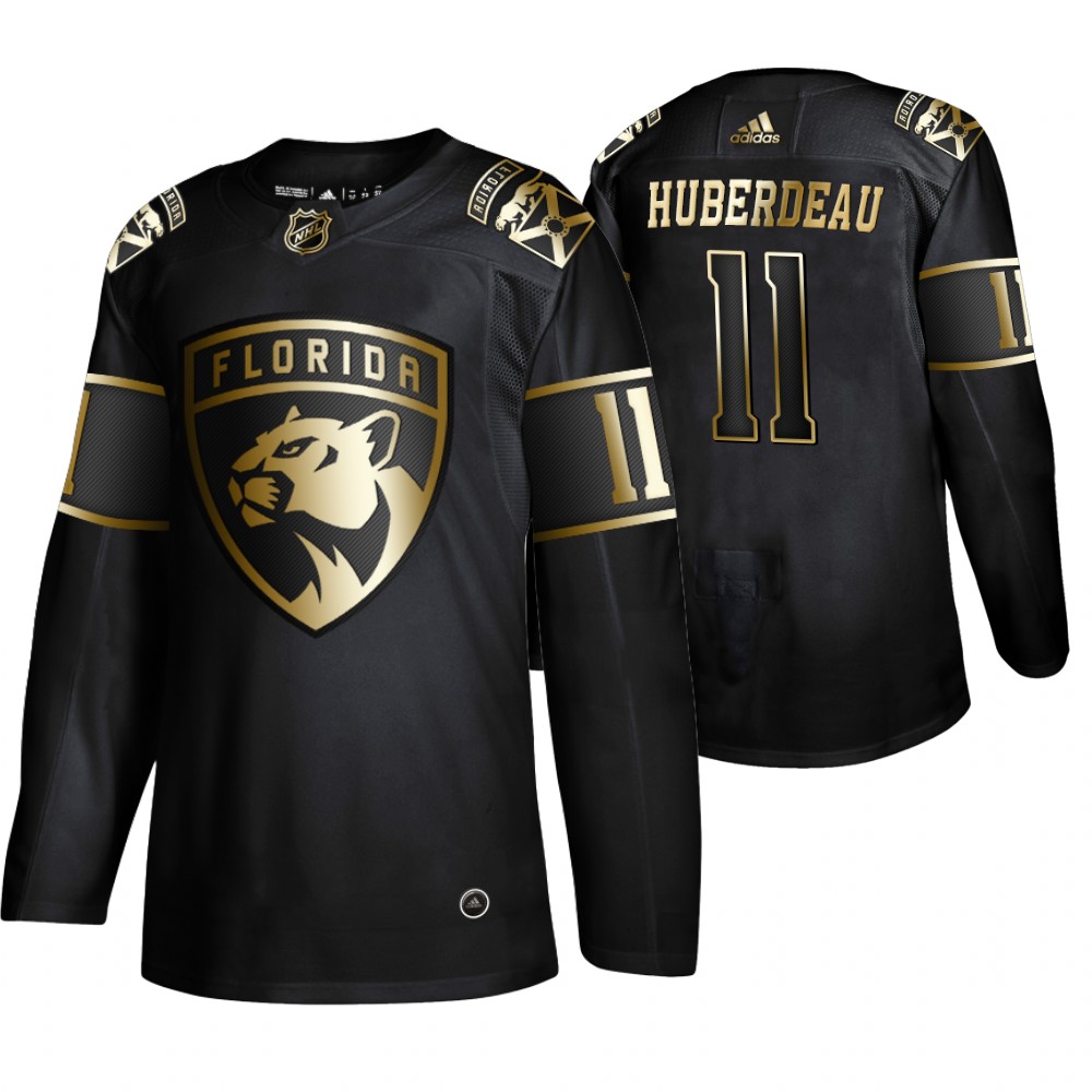 Adidas Panthers #11 Jonathan Huberdeau Men's 2019 Black Golden Edition Authentic Stitched NHL Jersey