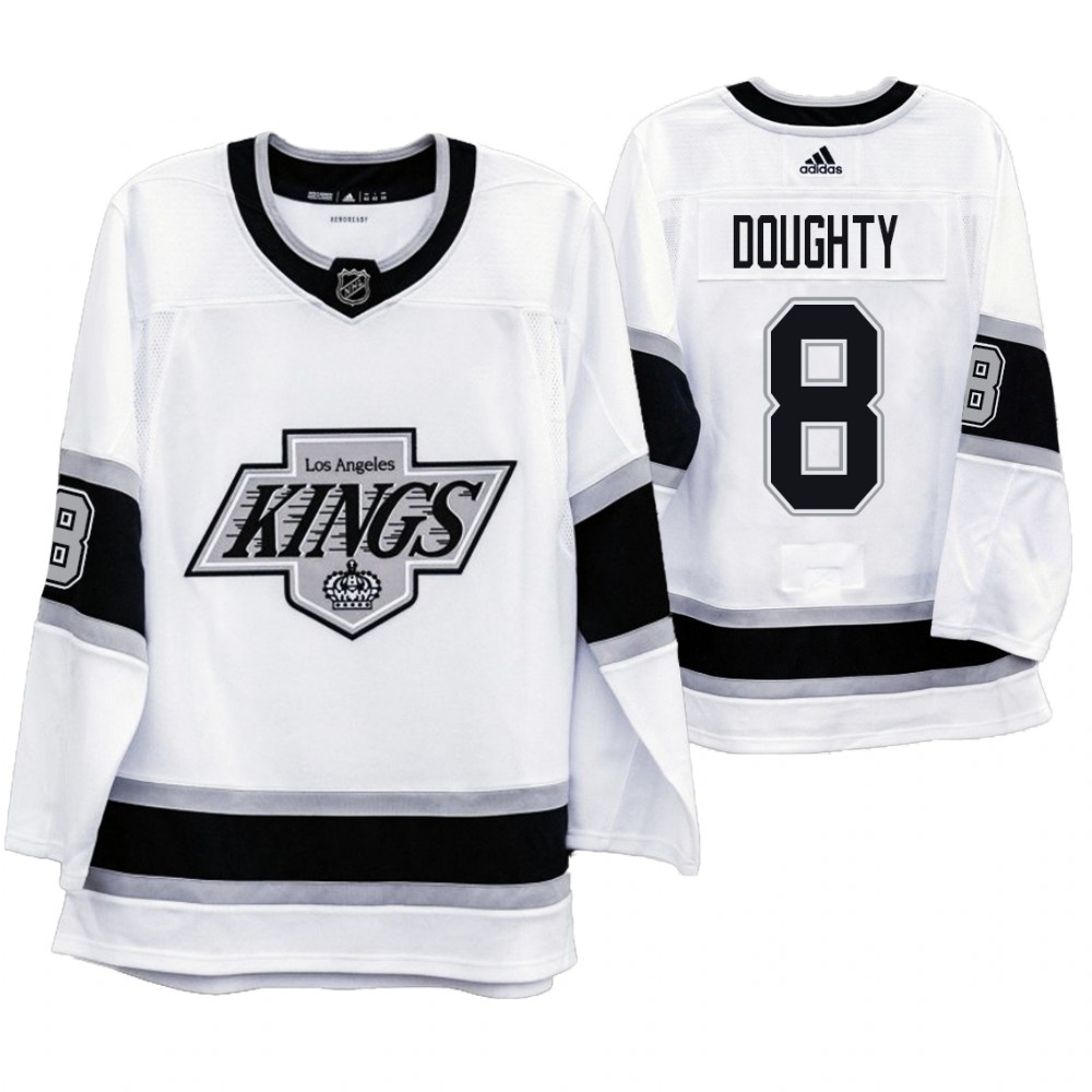 Los Angeles Kings #8 Drew Doughty Men's Adidas 2019-20 Heritage White Throwback 90s NHL Jersey