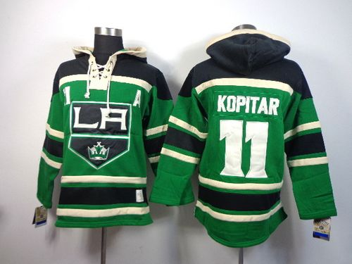 Kings #11 Anze Kopitar Green St. Patrick's Day McNary Lace Hoodie Stitched NHL Jersey Kings #11 Anze Kopitar Green St. Patrick's Day McNary Lace Hoodie Stitched NHL Jersey