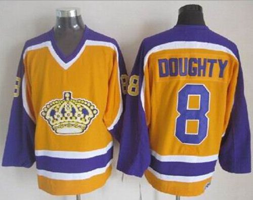 Kings #8 Drew Doughty Yellow CCM Throwback Stitched NHL Jersey Kings #8 Drew Doughty Yellow CCM Throwback Stitched NHL Jersey