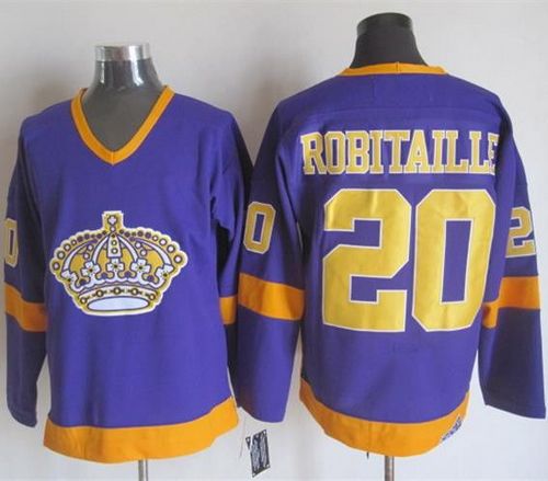 Kings #20 Luc Robitaille Purple/Yellow CCM Throwback Stitched NHL Jersey Kings #20 Luc Robitaille Purple/Yellow CCM Throwback Stitched NHL Jersey
