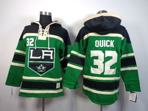 Kings #32 Jonathan Quick Green St. Patrick's Day McNary Lace Hoodie Stitched NHL Jersey Kings #32 Jonathan Quick Green St. Patrick's Day McNary Lace Hoodie Stitched NHL Jersey