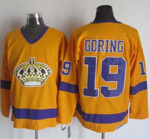 Kings #19 Butch Goring Yellow/Purple CCM Throwback Stitched NHL Jersey Kings #19 Butch Goring Yellow/Purple CCM Throwback Stitched NHL Jersey