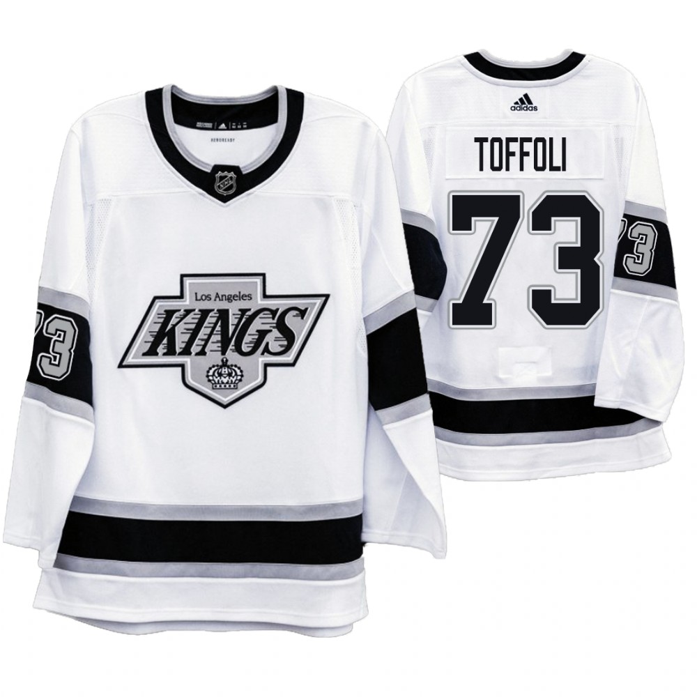 Los Angeles Kings #73 Tyler Toffoli Men's Adidas 2019-20 Heritage White Throwback 90s NHL Jersey Los Angeles Kings #73 Tyler Toffoli Men's Adidas 2019-20 Heritage White Throwback 90s NHL Jersey