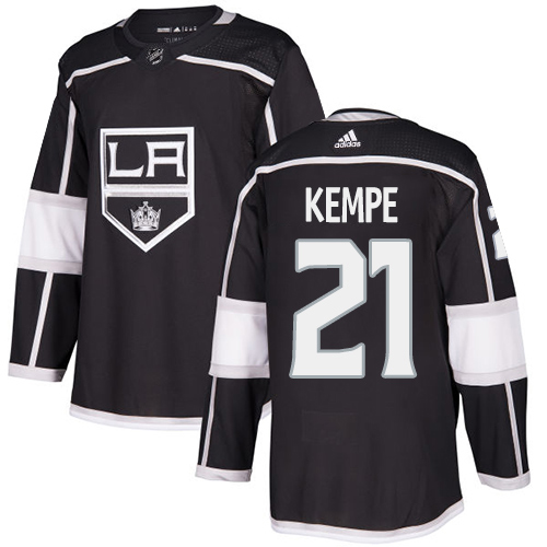 Adidas Kings #21 Mario Kempe Black Home Authentic Stitched NHL Jersey