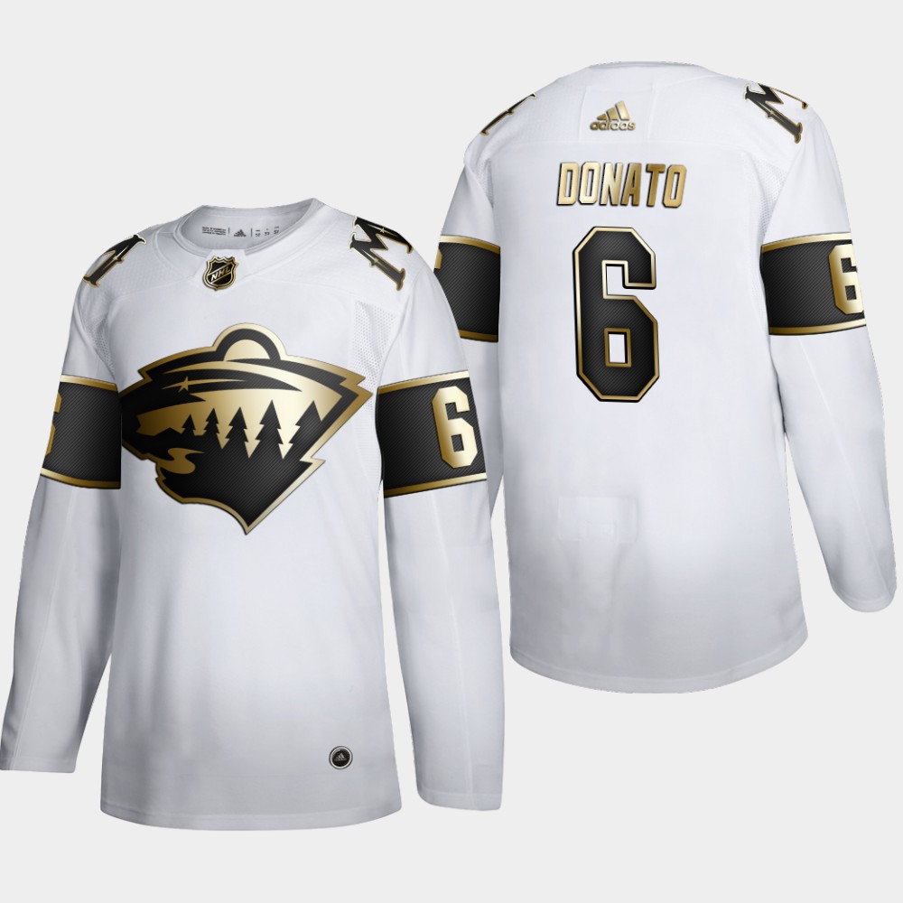 Minnesota Wild #6 Ryan Donato Men's Adidas White Golden Edition Limited Stitched NHL Jersey Minnesota Wild #6 Ryan Donato Men's Adidas White Golden Edition Limited Stitched NHL Jersey