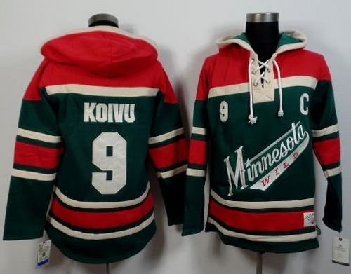 Wild #9 Mikko Koivu Green/Red Sawyer Hooded Sweatshirt Stitched NHL Jersey Wild #9 Mikko Koivu Green/Red Sawyer Hooded Sweatshirt Stitched NHL Jersey