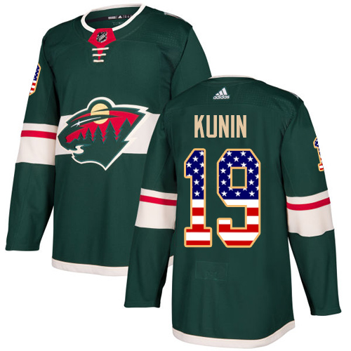 Adidas Wild #19 Luke Kunin Green Home Authentic USA Flag Stitched NHL Jersey Adidas Wild #19 Luke Kunin Green Home Authentic USA Flag Stitched NHL Jersey