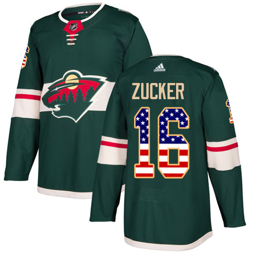 Adidas Wild #16 Jason Zucker Green Home Authentic USA Flag Stitched NHL Jersey Adidas Wild #16 Jason Zucker Green Home Authentic USA Flag Stitched NHL Jersey