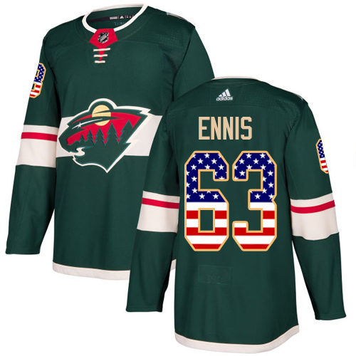 Adidas Wild #63 Tyler Ennis Green Home Authentic USA Flag Stitched NHL Jersey Adidas Wild #63 Tyler Ennis Green Home Authentic USA Flag Stitched NHL Jersey