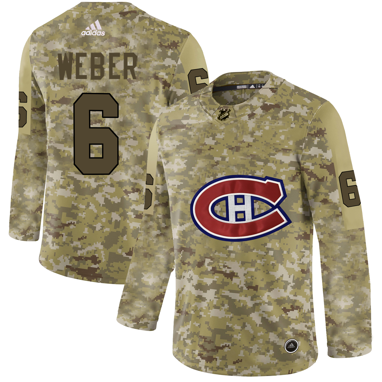 Adidas Canadiens #6 Shea Weber Camo Authentic Stitched NHL Jersey