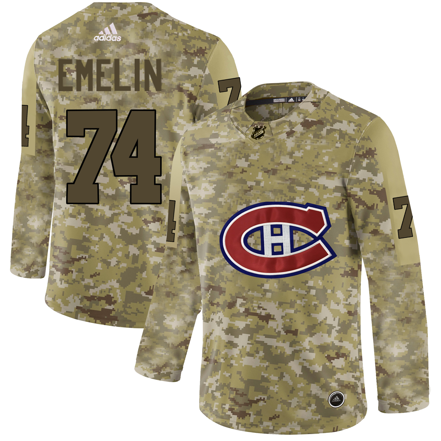 Adidas Canadiens #74 Alexei Emelin Camo Authentic Stitched NHL Jersey
