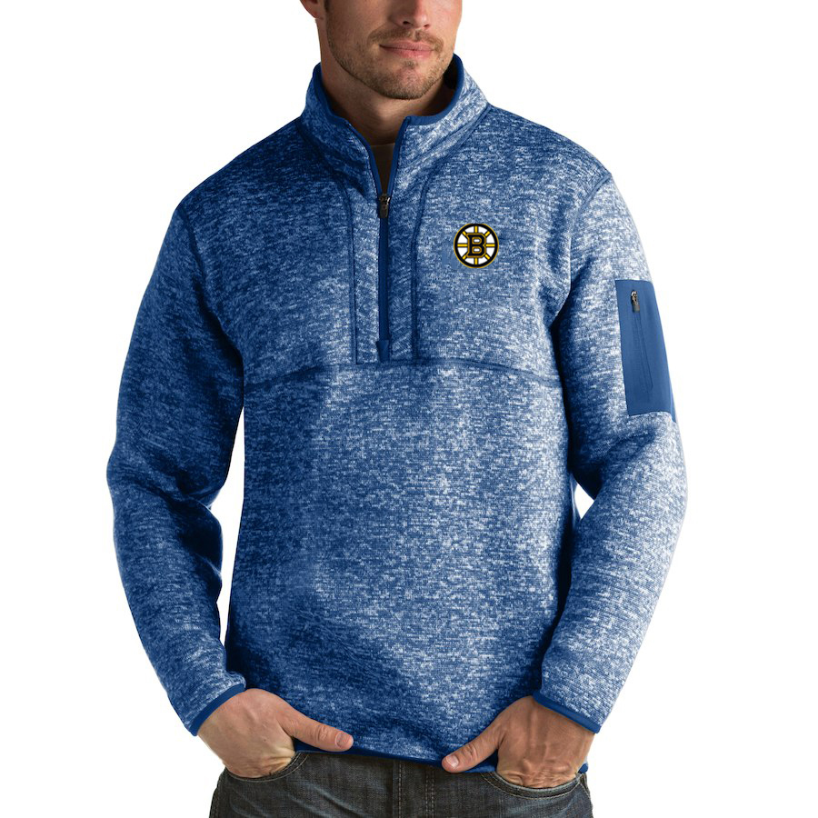 Boston Bruins Antigua Fortune Quarter-Zip Pullover Jacket Blue Boston Bruins Antigua Fortune Quarter-Zip Pullover Jacket Blue