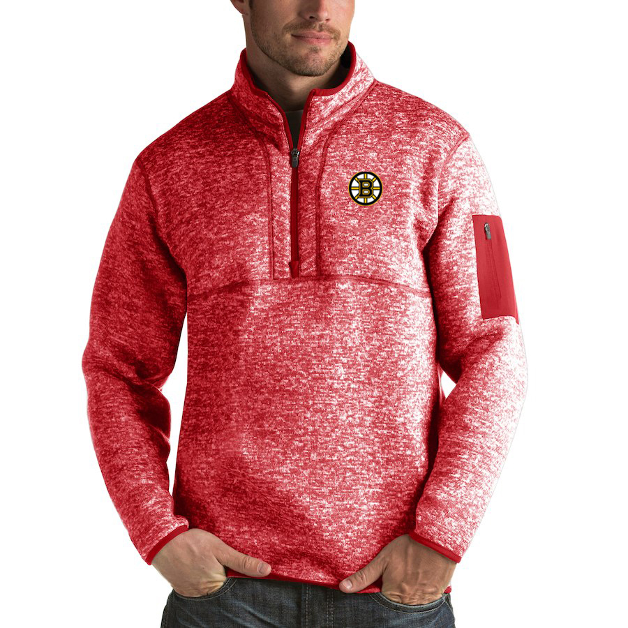 Boston Bruins Antigua Fortune Quarter-Zip Pullover Jacket Red Boston Bruins Antigua Fortune Quarter-Zip Pullover Jacket Red