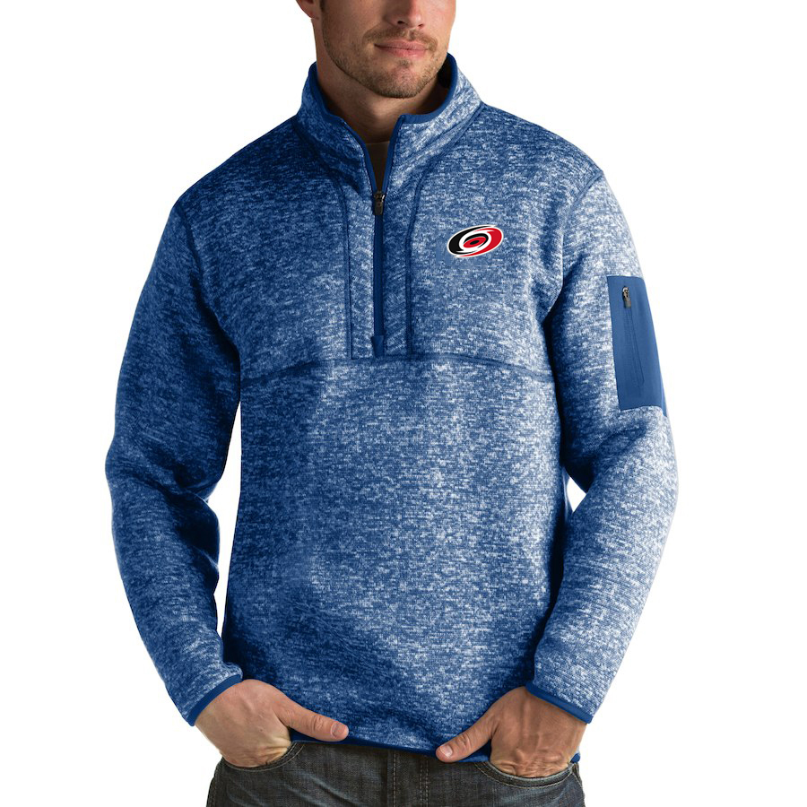 Carolina Hurricanes Antigua Fortune Quarter-Zip Pullover Jacket Blue Carolina Hurricanes Antigua Fortune Quarter-Zip Pullover Jacket Blue