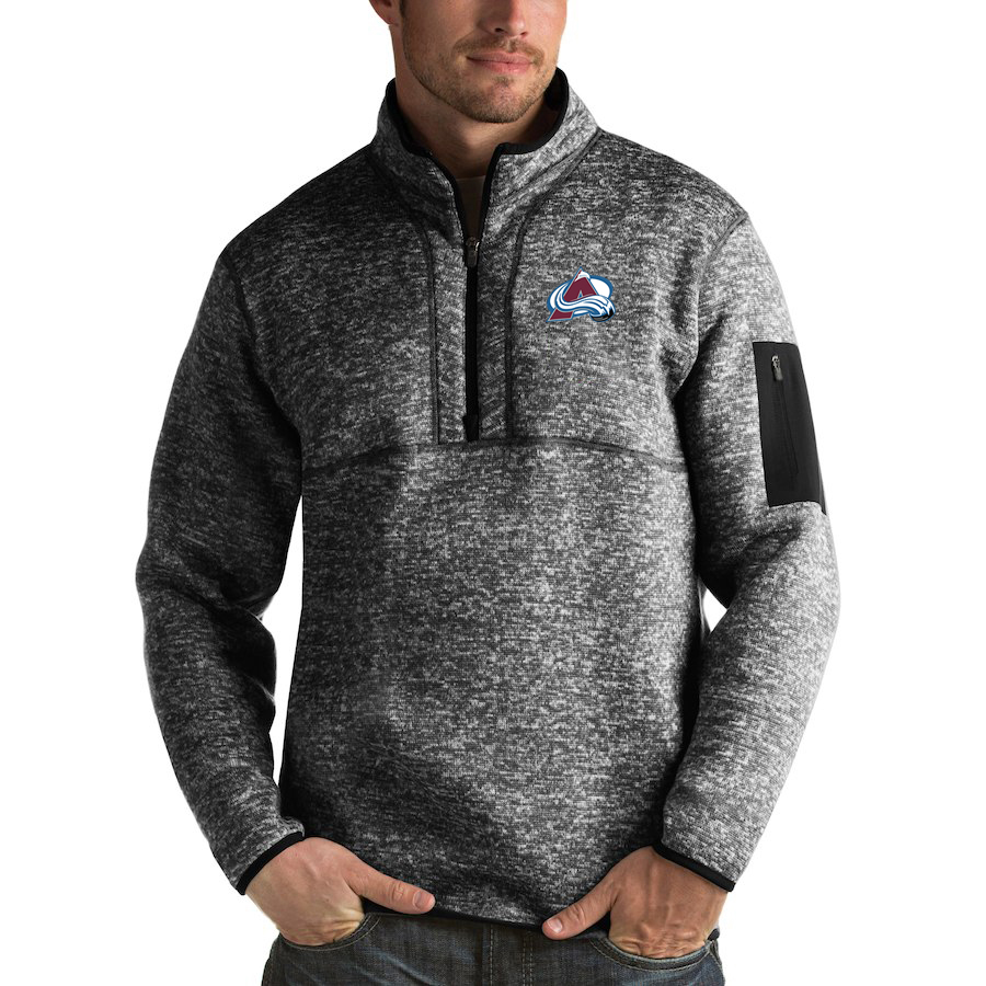 Colorado Avalanche Antigua Fortune Quarter-Zip Pullover Jacket Charcoal Colorado Avalanche Antigua Fortune Quarter-Zip Pullover Jacket Charcoal