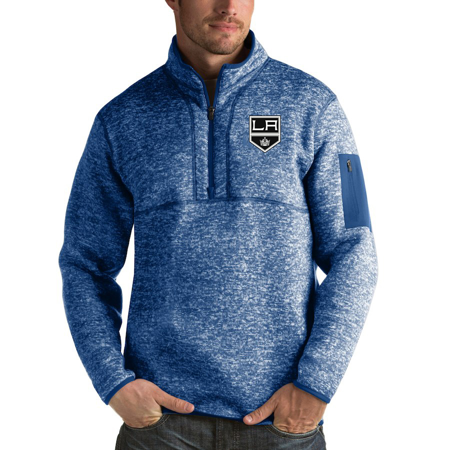 Los Angeles Kings Antigua Fortune Quarter-Zip Pullover Jacket Blue Los Angeles Kings Antigua Fortune Quarter-Zip Pullover Jacket Blue