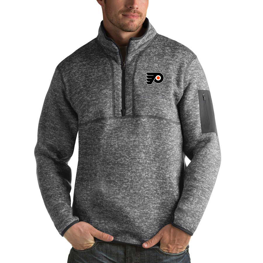 Philadelphia Flyers Antigua Fortune Quarter-Zip Pullover Jacket Black Philadelphia Flyers Antigua Fortune Quarter-Zip Pullover Jacket Black