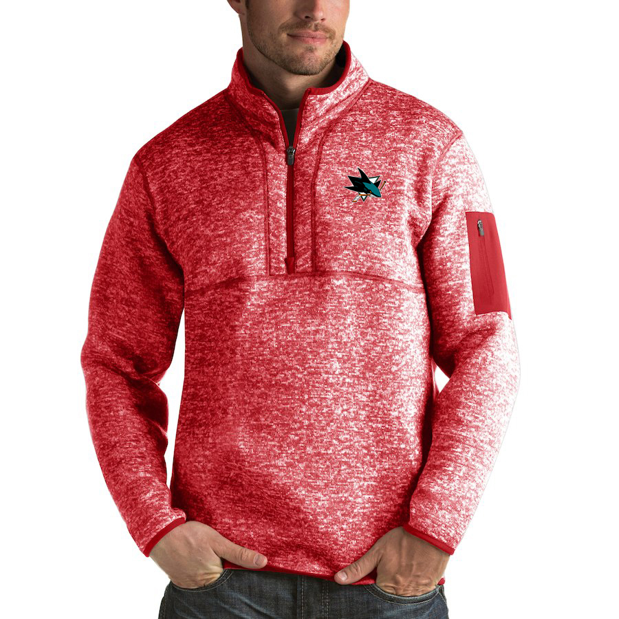 San Jose Sharks Antigua Fortune Quarter-Zip Pullover Jacket Red San Jose Sharks Antigua Fortune Quarter-Zip Pullover Jacket Red