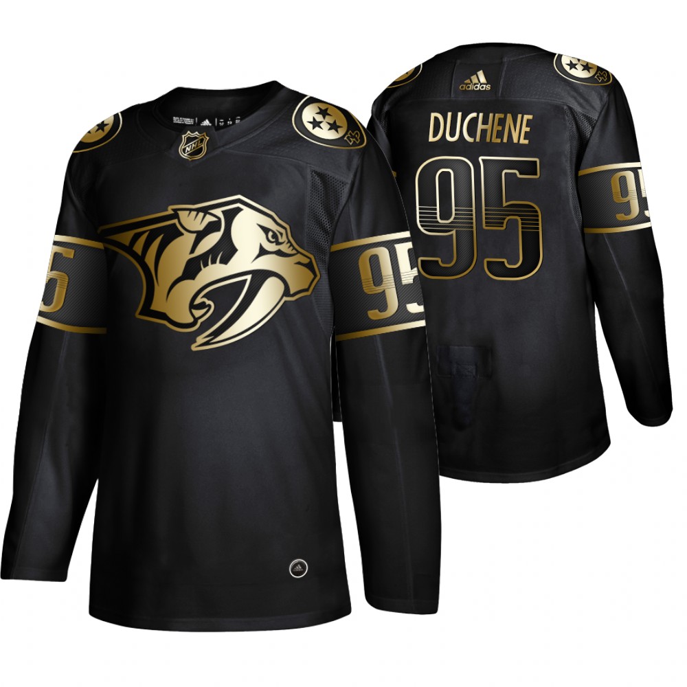 Adidas Predators #95 Matt Duchene Men's 2019 Black Golden Edition Authentic Stitched NHL Jersey Adidas Predators #95 Matt Duchene Men's 2019 Black Golden Edition Authentic Stitched NHL Jersey