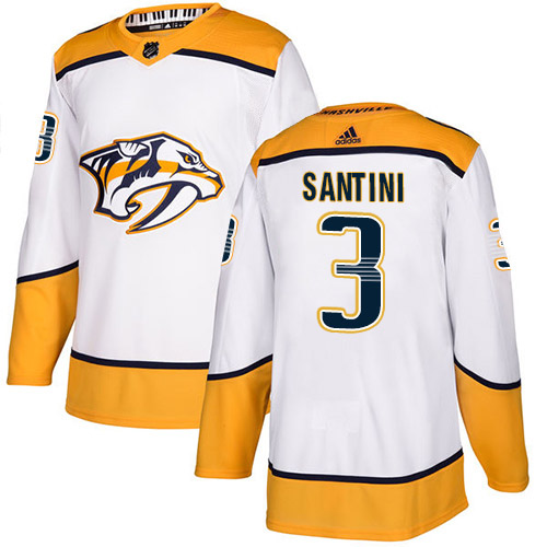 Adidas Predators #3 Steven Santini White Road Authentic Stitched NHL Jersey