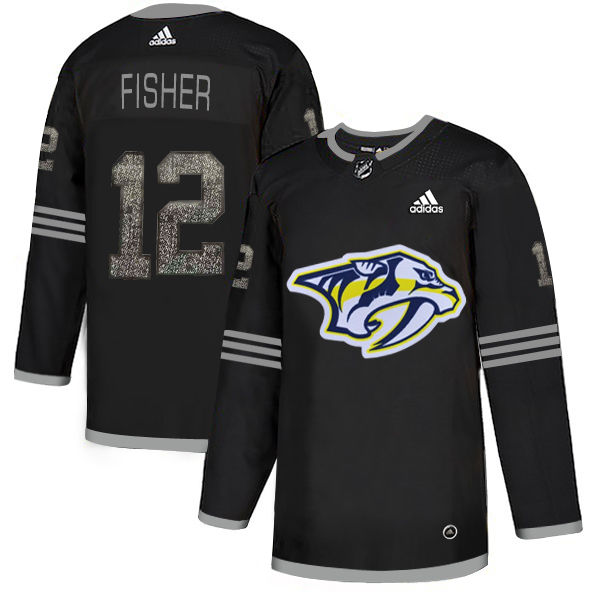 Adidas Predators #12 Mike Fisher Black Authentic Classic Stitched NHL Jersey