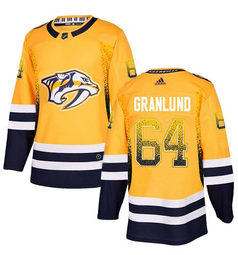 Adidas Predators #64 Mikael Granlund Yellow Home Authentic Drift Fashion Stitched NHL Jersey Adidas Predators #64 Mikael Granlund Yellow Home Authentic Drift Fashion Stitched NHL Jersey