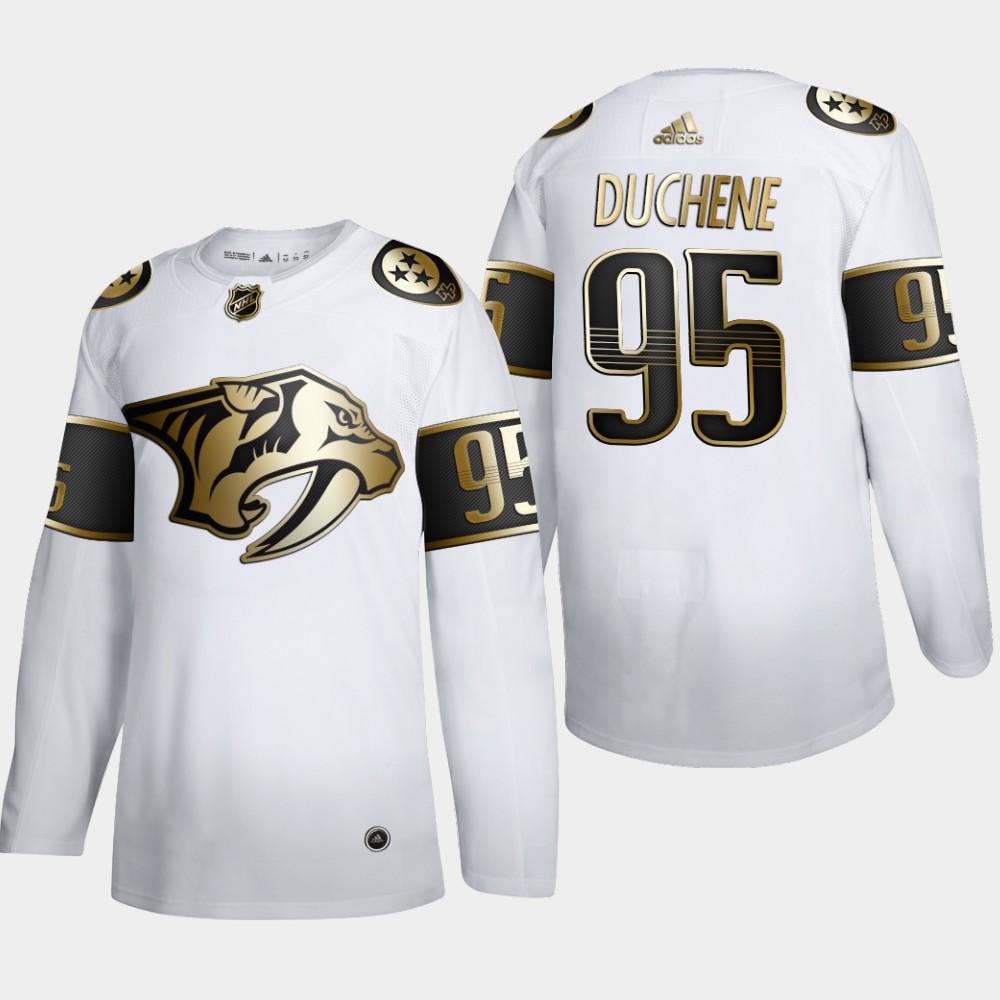 Nashville Predators #95 Matt Duchene Men's Adidas White Golden Edition Limited Stitched NHL Jersey Nashville Predators #95 Matt Duchene Men's Adidas White Golden Edition Limited Stitched NHL Jersey