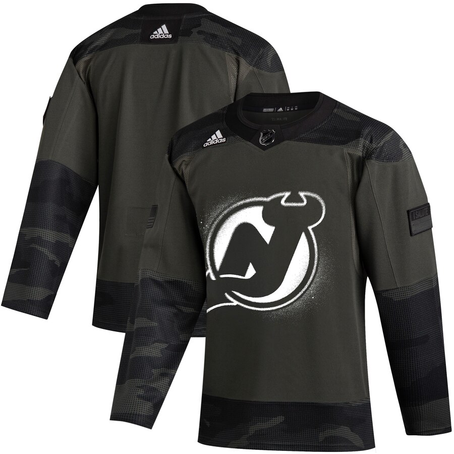 New Jersey Devils Adidas 2019 Veterans Day Authentic Practice NHL Jersey Camo