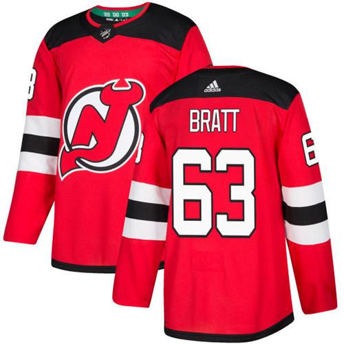 Adidas Devils #63 Jesper Bratt Red Home Authentic Stitched NHL Jersey Adidas Devils #63 Jesper Bratt Red Home Authentic Stitched NHL Jersey