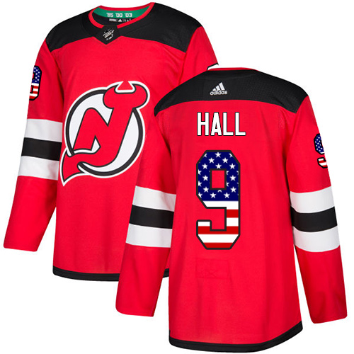 Adidas Devils #9 Taylor Hall Red Home Authentic USA Flag Stitched NHL Jersey Adidas Devils #9 Taylor Hall Red Home Authentic USA Flag Stitched NHL Jersey