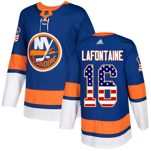 Adidas Islanders #16 Pat LaFontaine Royal Blue Home Authentic USA Flag Stitched NHL Jersey Adidas Islanders #16 Pat LaFontaine Royal Blue Home Authentic USA Flag Stitched NHL Jersey