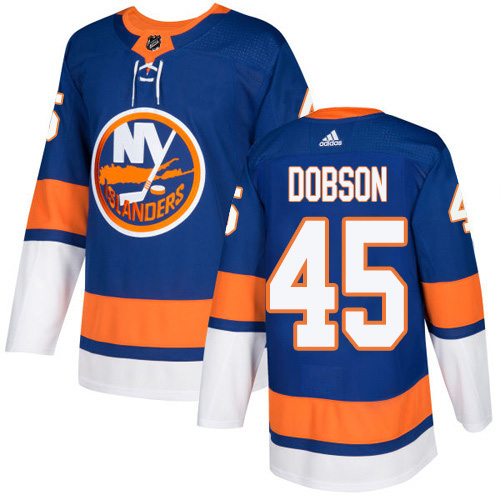 Adidas Islanders #45 Noah Dobson Royal Blue Home Authentic Stitched NHL Jersey