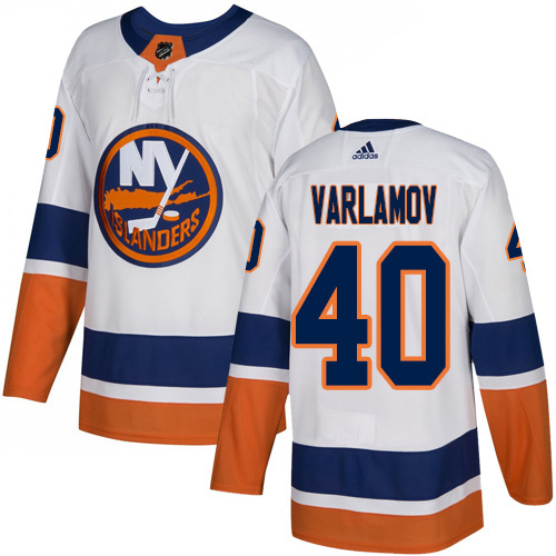 Adidas Islanders #40 Semyon Varlamov White Road Authentic Stitched NHL Jersey
