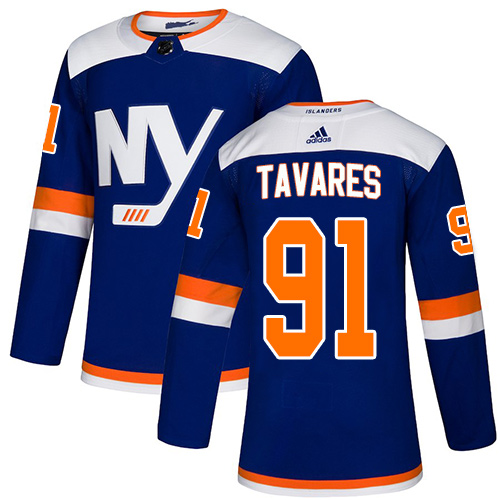 Adidas Islanders #91 John Tavares Blue Authentic Alternate Stitched NHL Jersey