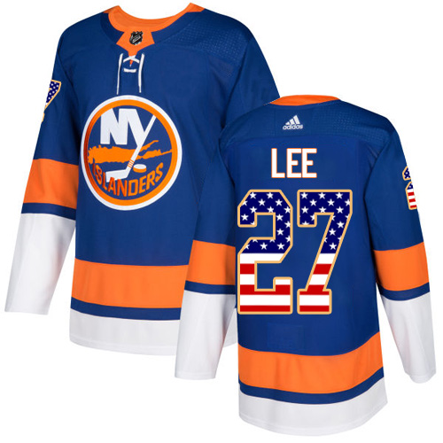 Adidas Islanders #27 Anders Lee Royal Blue Home Authentic USA Flag Stitched NHL Jersey Adidas Islanders #27 Anders Lee Royal Blue Home Authentic USA Flag Stitched NHL Jersey