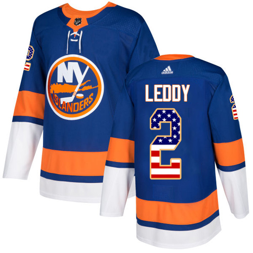 Adidas Islanders #2 Nick Leddy Royal Blue Home Authentic USA Flag Stitched NHL Jersey Adidas Islanders #2 Nick Leddy Royal Blue Home Authentic USA Flag Stitched NHL Jersey