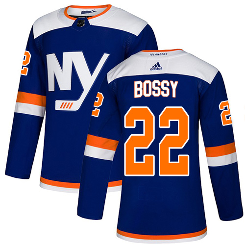 Adidas Islanders #22 Mike Bossy Blue Authentic Alternate Stitched NHL Jersey