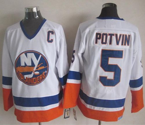 Islanders #5 Denis Potvin White CCM Throwback Stitched NHL Jersey Islanders #5 Denis Potvin White CCM Throwback Stitched NHL Jersey