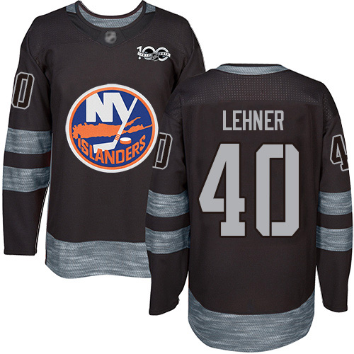 Adidas Islanders #40 Robin Lehner Black 1917-2017 100th Anniversary Stitched NHL Jersey