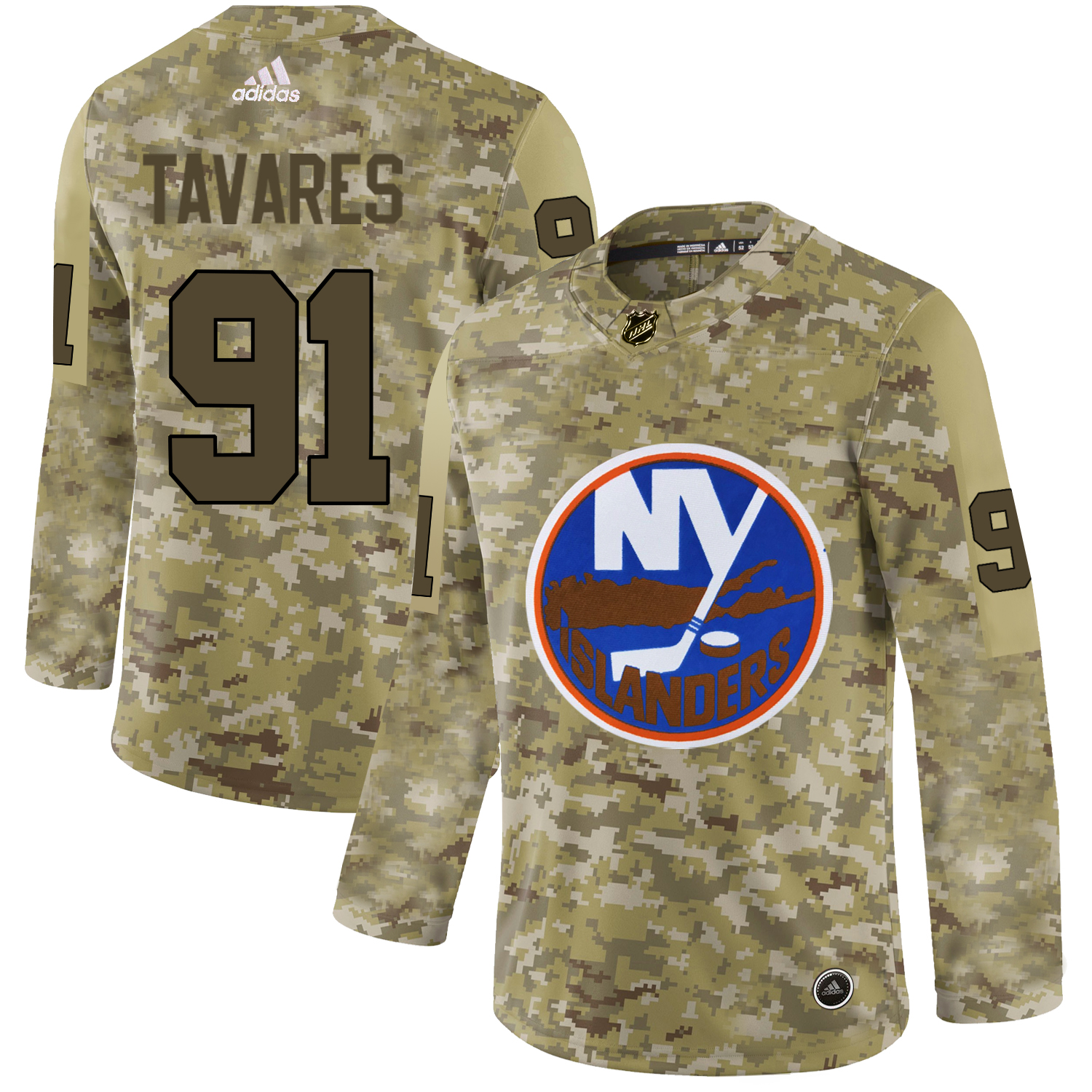Adidas Islanders #91 John Tavares Camo Authentic Stitched NHL Jersey