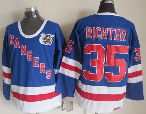 Rangers #35 Mike Richter Blue CCM 75TH Stitched NHL Jersey Rangers #35 Mike Richter Blue CCM 75TH Stitched NHL Jersey