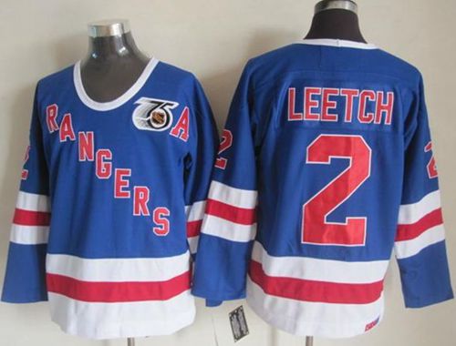Rangers #2 Brian Leetch Blue CCM 75TH Stitched NHL Jersey Rangers #2 Brian Leetch Blue CCM 75TH Stitched NHL Jersey