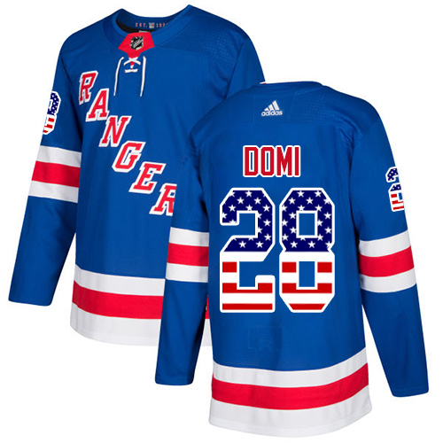 Adidas Rangers #28 Tie Domi Royal Blue Home Authentic USA Flag Stitched NHL Jersey Adidas Rangers #28 Tie Domi Royal Blue Home Authentic USA Flag Stitched NHL Jersey