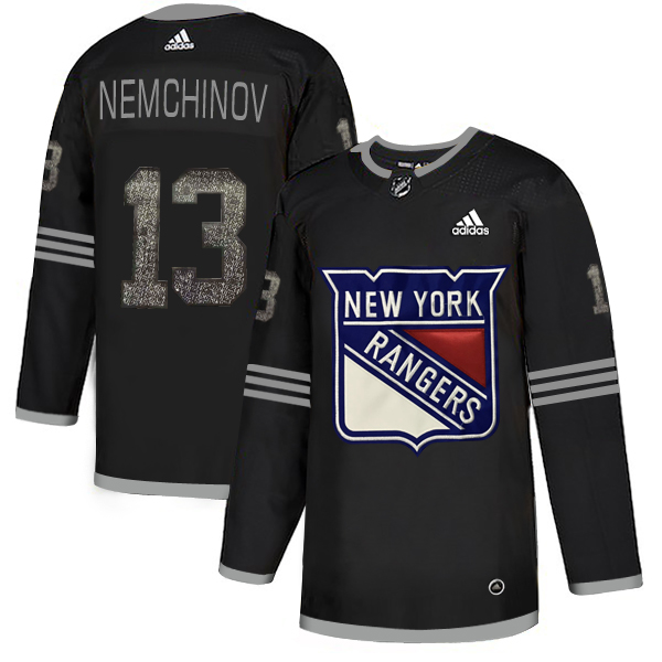 Adidas Rangers #13 Sergei Nemchinov Black Authentic Classic Stitched NHL Jersey
